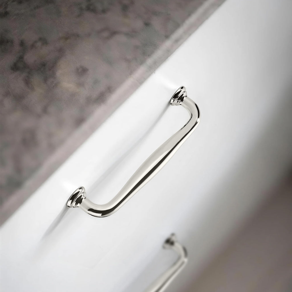 10 Pack Cabinet Handles-5"/128mm Screw Spacing Polished Nickel Furniture Hardware Handles Cabinets Bedroom Dresser