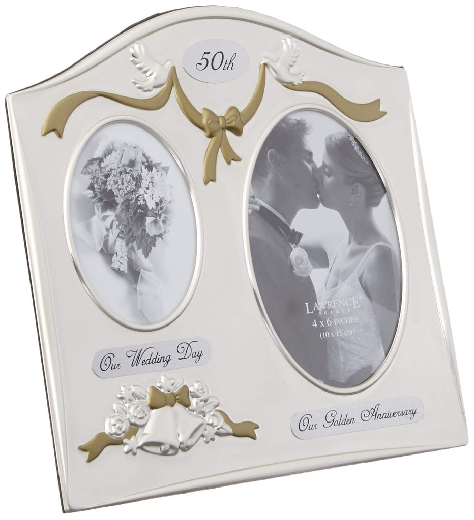 Satin Silver & Brass Plated 2 Opening Picture Frame