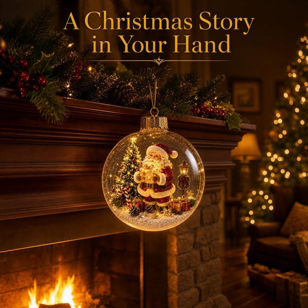 Glowing Christmas Story Ornament, Mini Holiday Scene 3.94In 6 Pack - Set of 6