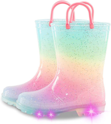 Kids Toddler Light Up Rain Boots for Boys & Girls