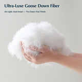 Goose Down Fiber Comforters Oversized Queen Duvet Insert, All Season White Comforter