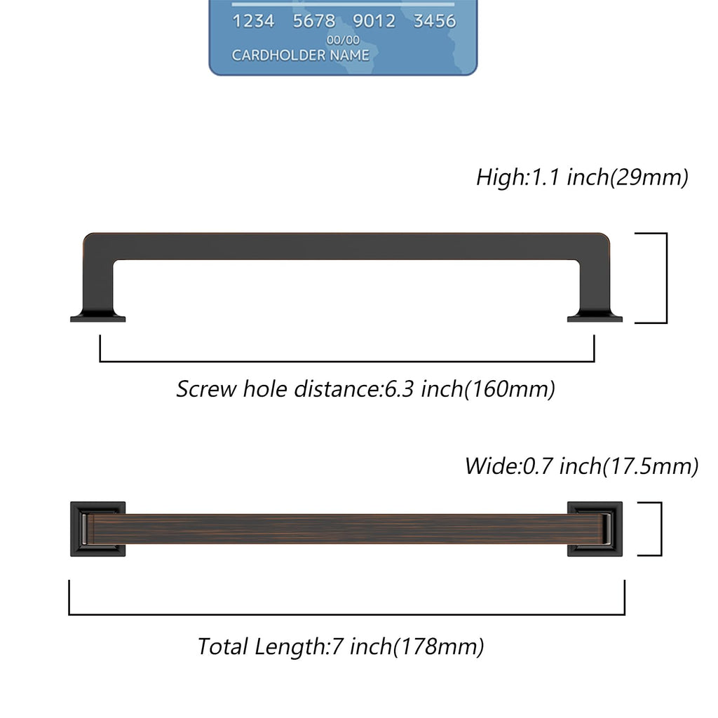 10 Pack 6.25 Inch Oil Rubbed Bronze Cabinet Pulls,Kitchen Hardware