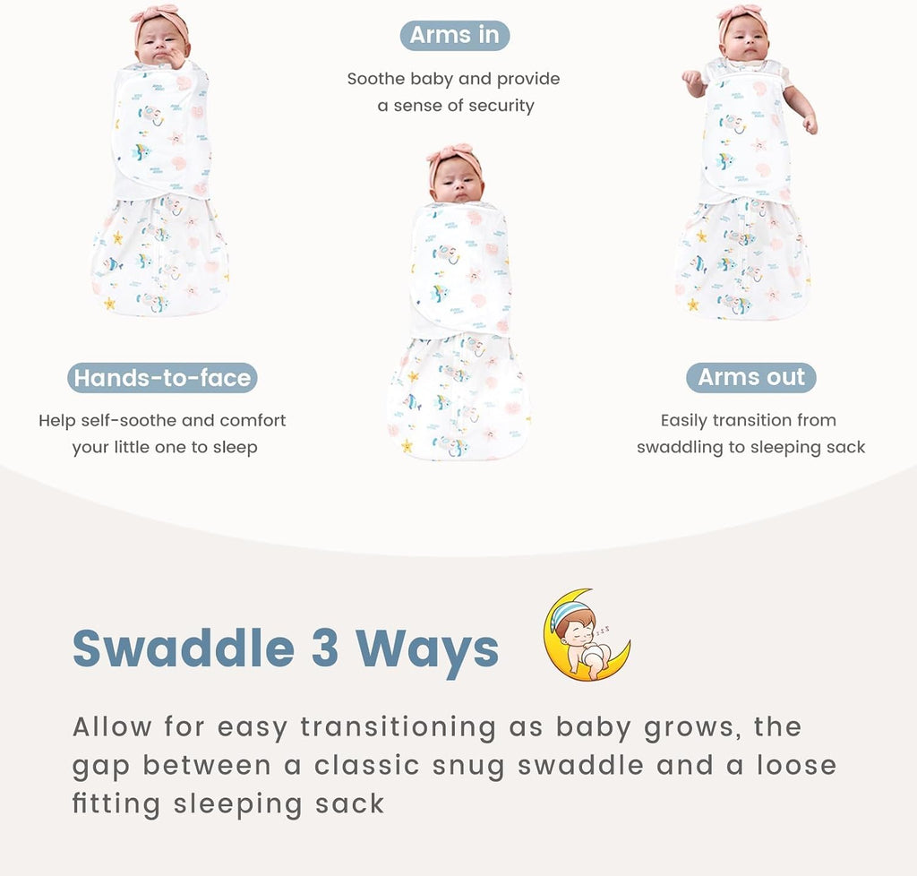 Baby Swaddle Sleep Sack, 1.0 TOG, 100% Cotton