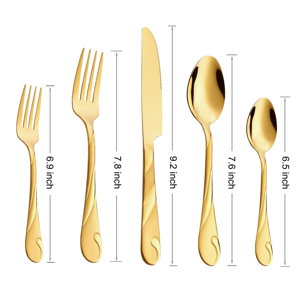 Gold Silverware Set, 30-Piece Stainless Steel Flatware Set