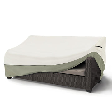 85" Patio Sofa Cover, 600D Waterproof Outdoor Couch Cover, Beige