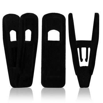 50pc Velvet Hanger Clips, Black Strong Finger Flocked Clips, Large Opening Clip Clothes Pin, Pants Hangers Clip for