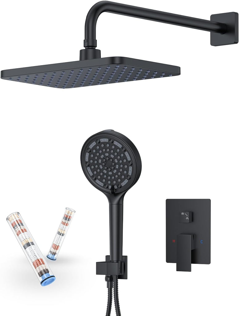 Matte Black 11-Inch Rainfall Shower System