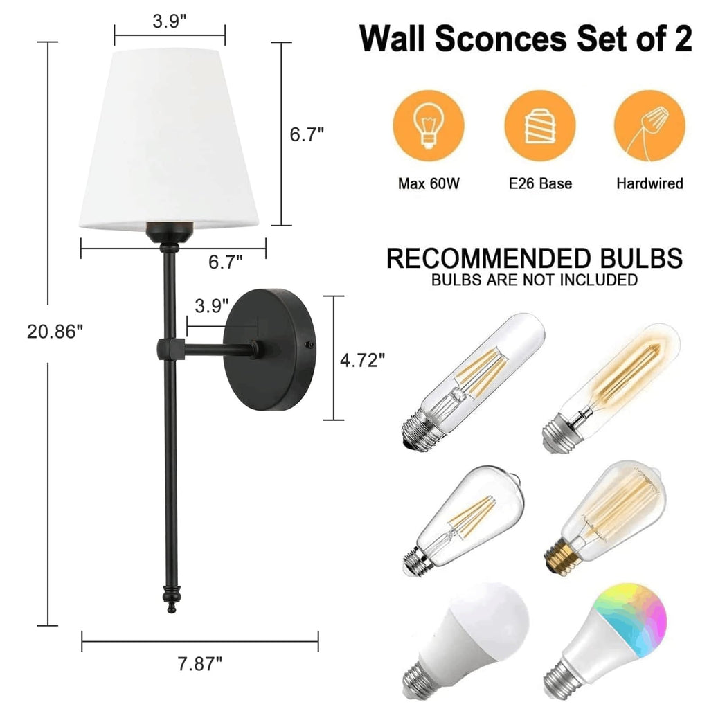 Wall Sconces Sets of 2, Rustic Industrial Wall Lamps, Hardwired Column Stand Sconces Wall Lighting, Bathroom Vanity