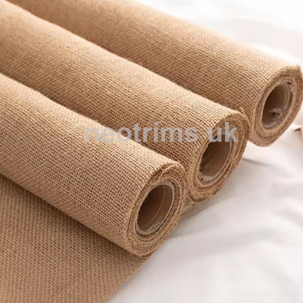 Natural Hessian Fabric Extra Wide 63" 160cm Width, Jute Burlap Cloth for Upholstery Craft Table Runners Garden