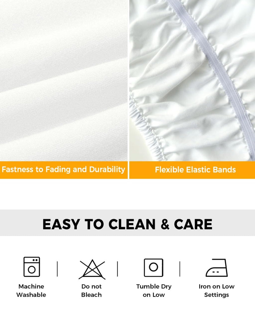 Burnt Orange Bed Skirt King Size 18 Inch Drop, Adjustable Elastic Bedskirt Dust Ruffle for King Size Bed, Modern