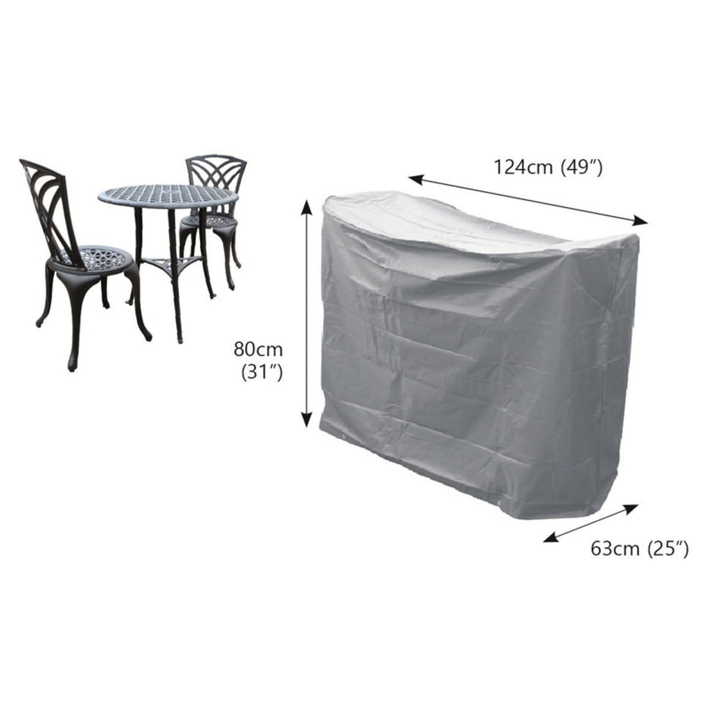 Weatherproof Bistro Set Outdoor Cover for 2 Chairs & Round Table, 49" x 25" x 31", Gray