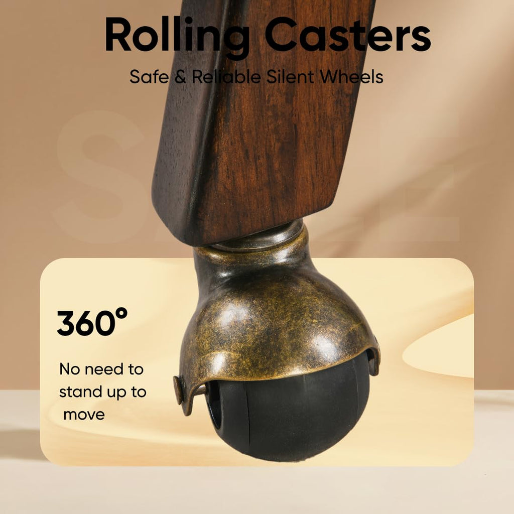 Rolling with Arms, Wood with Casters