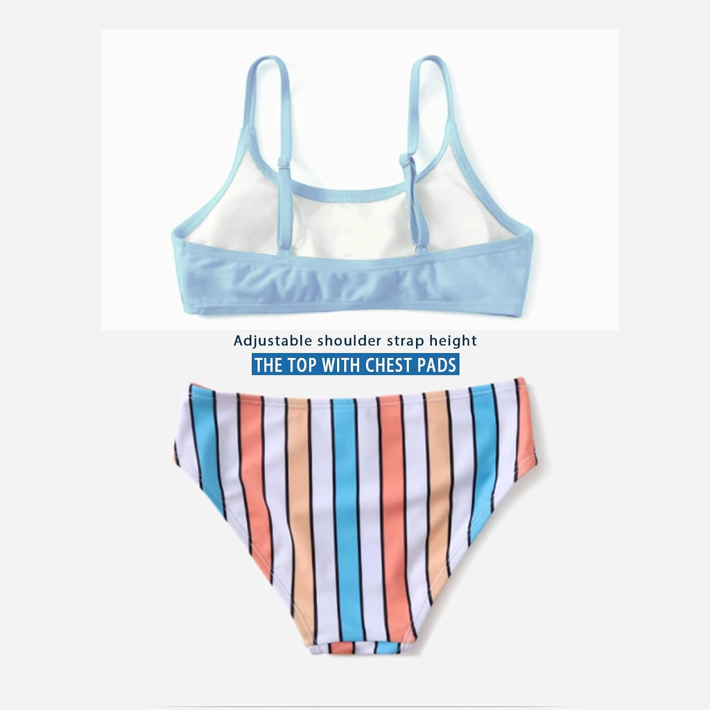 Tween Teen Girls Two Piece Bikini Set Removable Pads