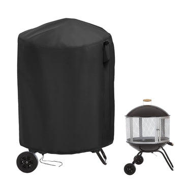 Fire Pit Cover Tall for Outdoor 28 Inch Round Fireplace with Wheels
