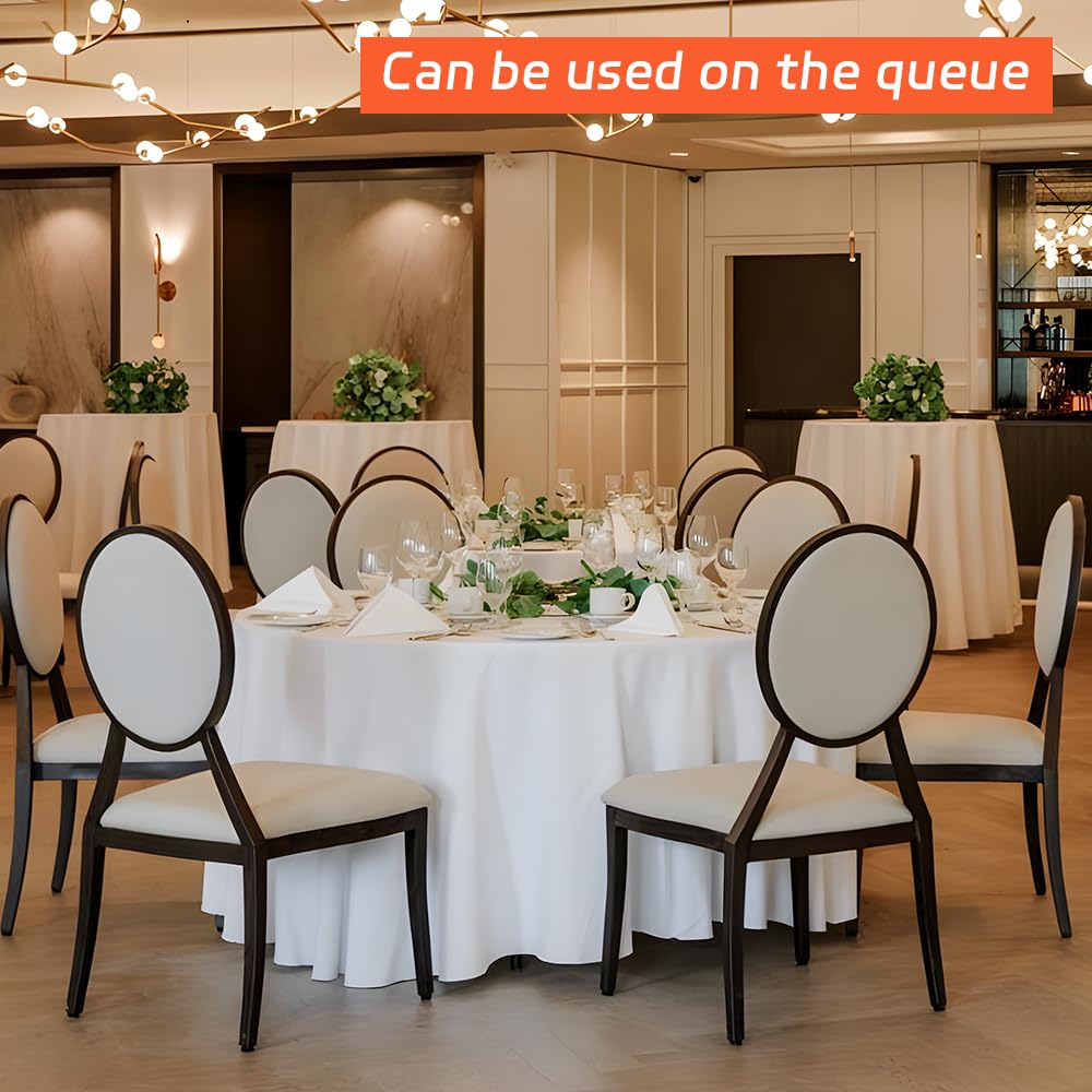 120 Inch Round Tablecloth, 10 Pack White Stain Resistant and Wrinkle-Free Polyester Table Cover for Wedding, Banquet
