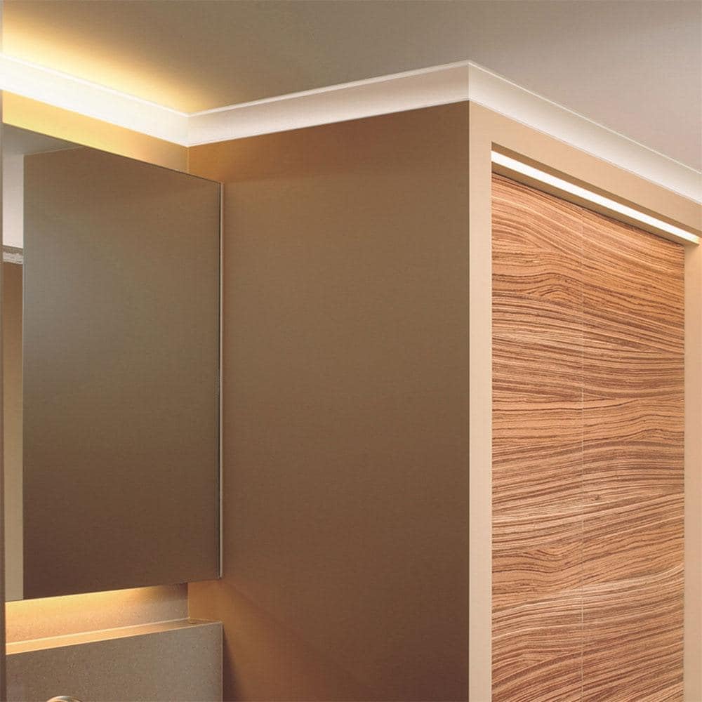 Duropolymer High Impact Polystyrene Crown Moulding | Primed White | 2-3/8in Face x 78in Long (10 Pack)