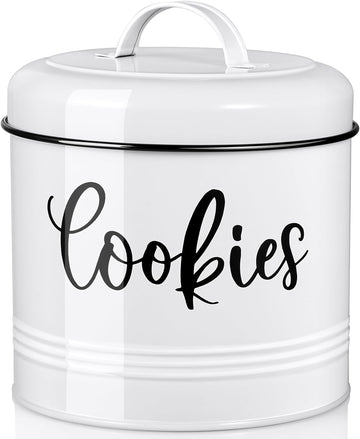 Farmhouse Cookie Jar Counter, 1 Gallon Vintage Cookie Jar with Airtight Lid, Large Food Storage Container for Candy