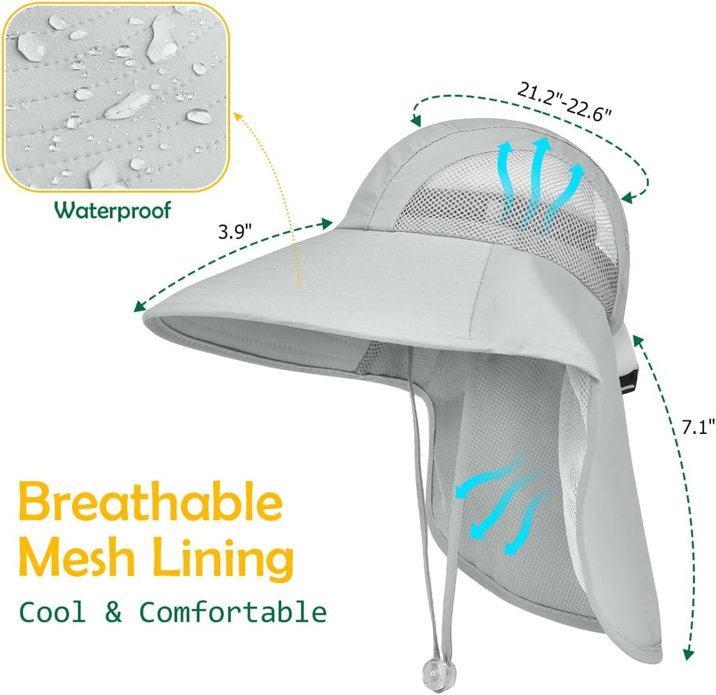 Kids Sun Hat UPF50+ Summer Beach Play Sun Protection Hats with Neck Flap
