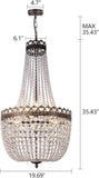 Crystal Chandelier Lights, 12 Lights French Empire Chandelier Lighting High Ceiling Hanging Pendant Light Fixture for Dining Living Room Foyer Kitchen Bedroom, Antique Bronze 25.38'' W A108-B0F6CFW8JX