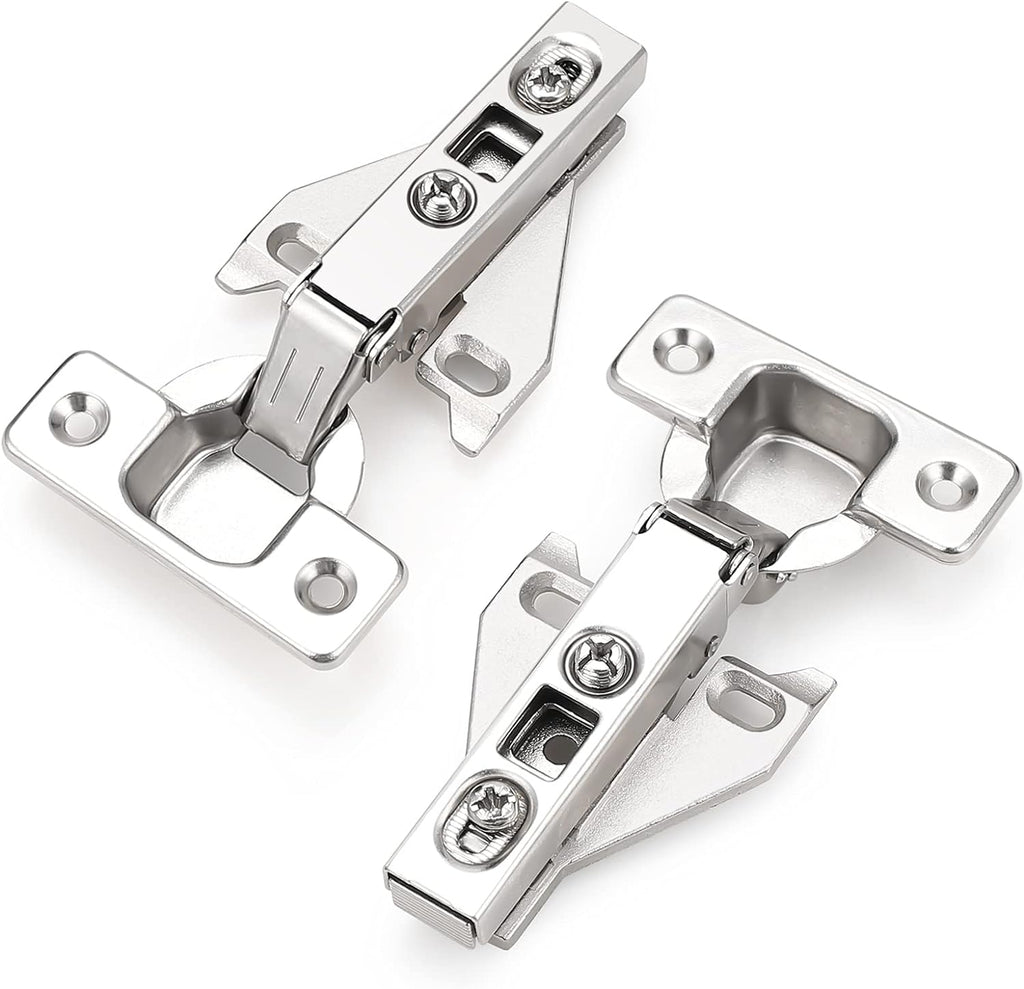 Soft Opening Kitchen Cabinet Hinges 2 Pairs (4 Pieces), Brushed Satin Nickel Face Frame Mounting Concealed Hinges