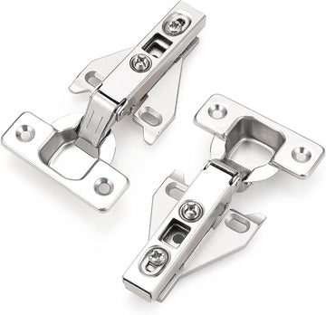 Soft Opening Kitchen Cabinet Hinges 2 Pairs (4 Pieces), Brushed Satin Nickel Face Frame Mounting Concealed Hinges