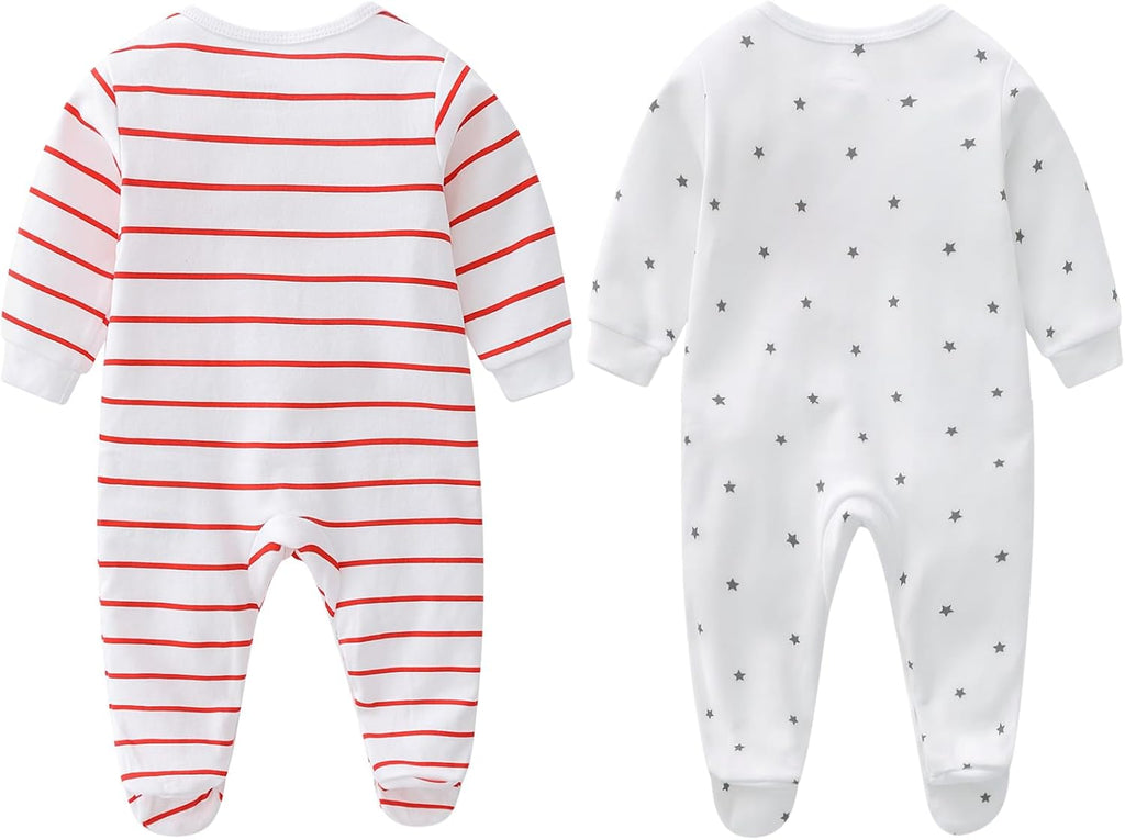 Unisex Baby Footed Pajamas,100% Cotton Sleepers for Boys and Girls
