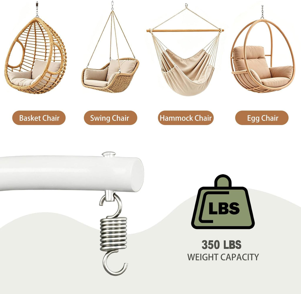 Stand Only, Heavy Duty Hammock Chair Stand 360° Swivel, Max 350 lbs, Hanging Chair Frame for Indoor Outdoor Porch