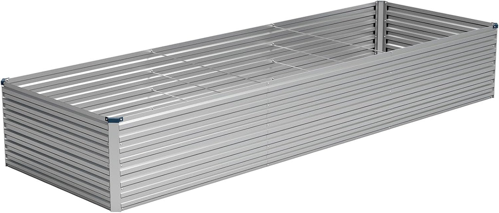 12x2x2ft Galvanized Raised Garden Bed,Metal Raised Beds Kit Silver | 2FT Deep Root Elevated Garden Planter Box