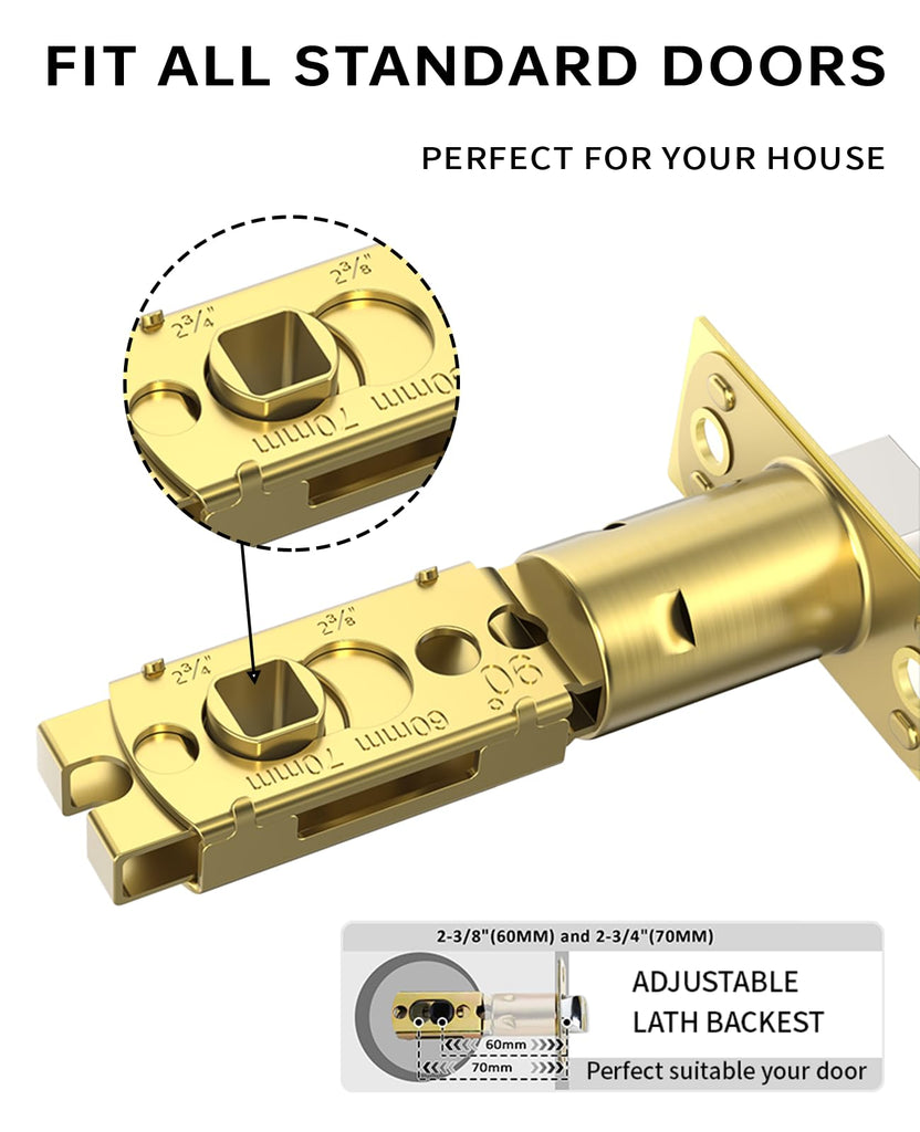 4 Pack Brushed Gold Privacy Interior Door Handles