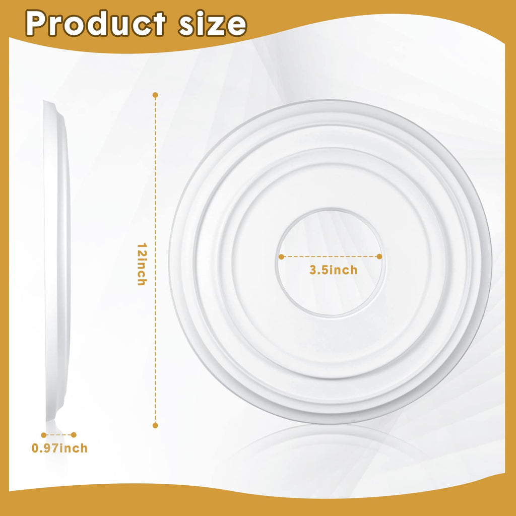 2 Pcs Ceiling Medallion for Light Fixtures Chandeliers, White