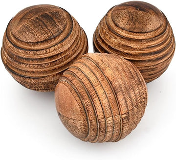 Decorative Ball Mango Wood Round Balls for Centerpiece or Individual Use (), (3" x 3" x 3") - Set of 3