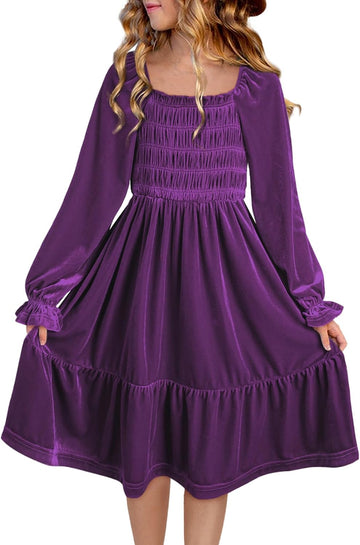 Girls Velvet Dresses Semi Formal Party Outfits