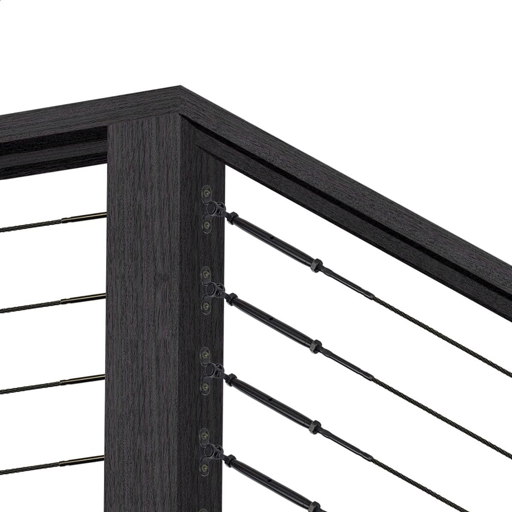 Black Cable Railing Hardware Kit, for 1/8 Cable Railing System for Wood Posts, Stainless Steel Swage Toggle