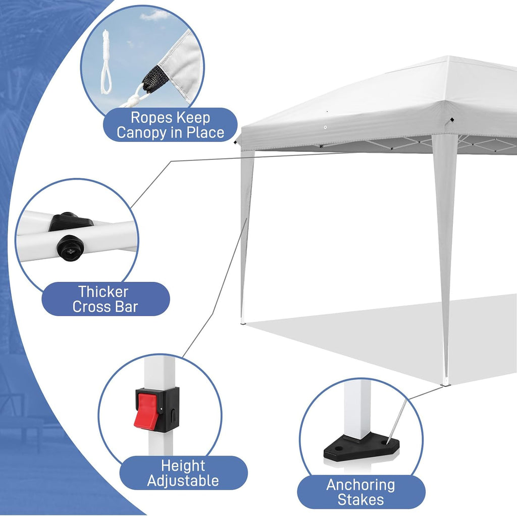 10x20 ft Pop Up Canopy Tent with 6 Sidewalls with Carry Bag, Outdoor Gazebo Shelter
