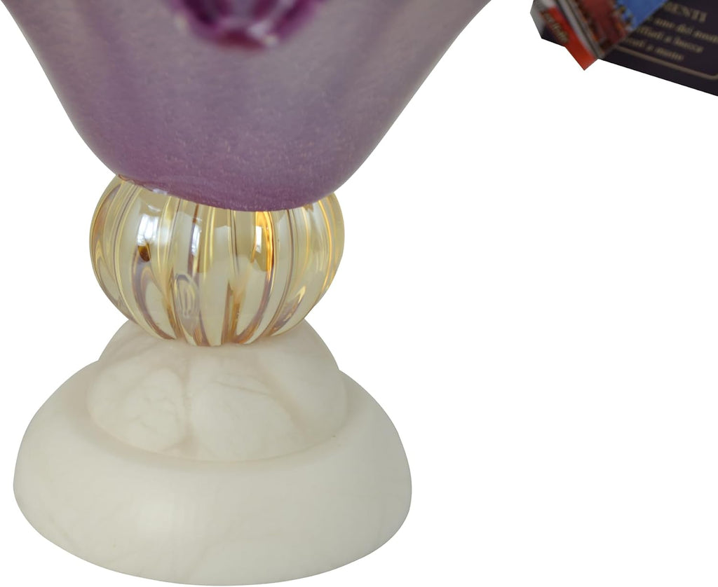 15" Inch Italian Murano Purple Glass Dish Fruit Bowl Center Piece