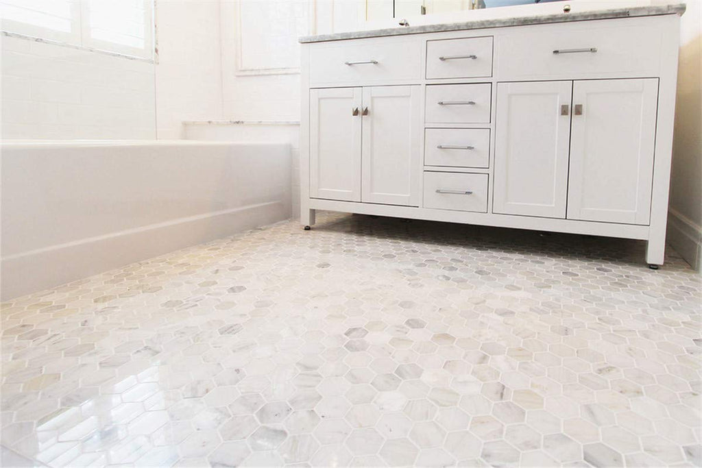Calacatta Gold Marble 2 inch Hexagon Mosaic Tile Polished Kitchen Bath Wall Floor Backsplash Shower (1 Sheet)