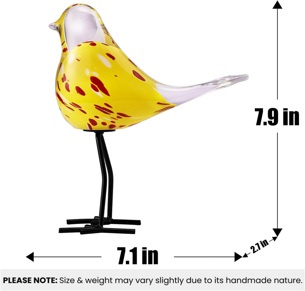 Glass Bird Figurine Ironleg Hand Blown Art Home Decor Gift