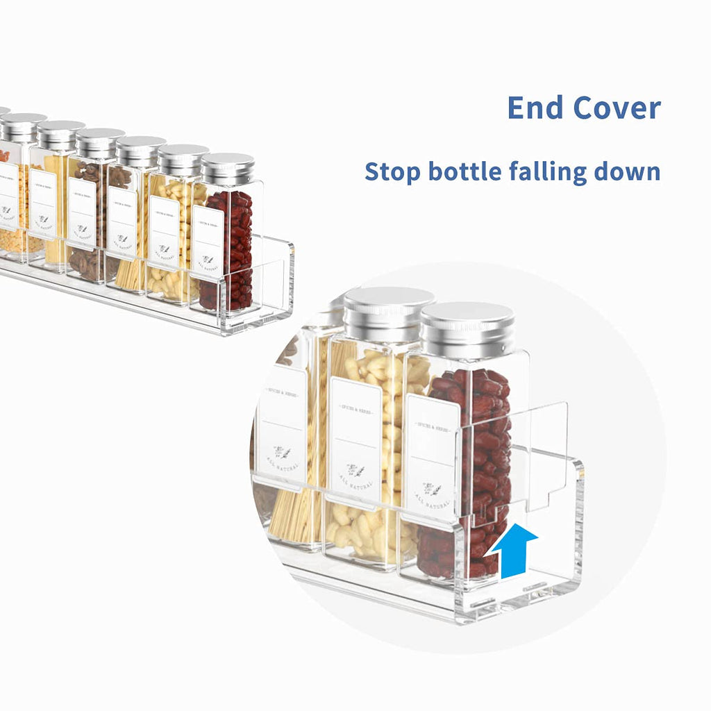 Acrylic Wall Mount Spice Rack, 4 Pack 15 Inch