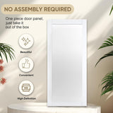 32" x 80" Sliding Pocket Door, Includes Wooden Frame Mirror Door Panel and Soft Close Pocket Frame K