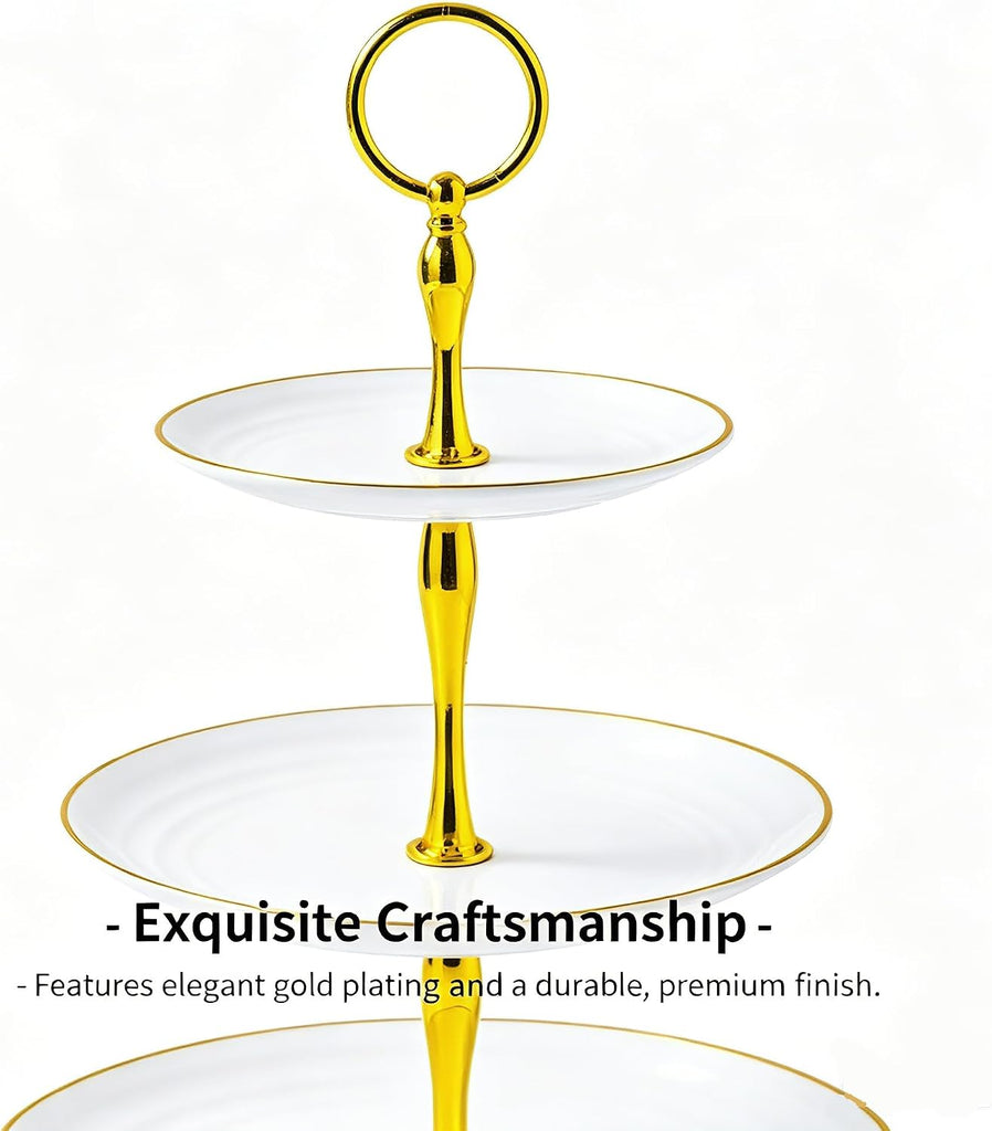 Cupcake Stand 3 Tier Serving Tray - Tiered Dessert Stand With Thickened Trays, Easy To Assemble And Washable
