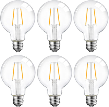 5W Dimmable G25 LED Globe Light Bulb, G25 LED Vintage Light Bulb, 60W Equivalent, 500Lumens, 2700K Soft White, E26