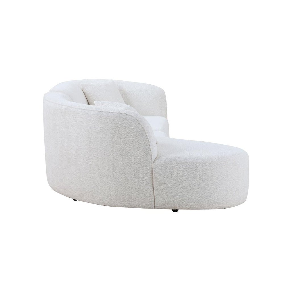 Curved Sectional, 127", 2-Piece, Chaise, Deep Seats, Boucle, Modern