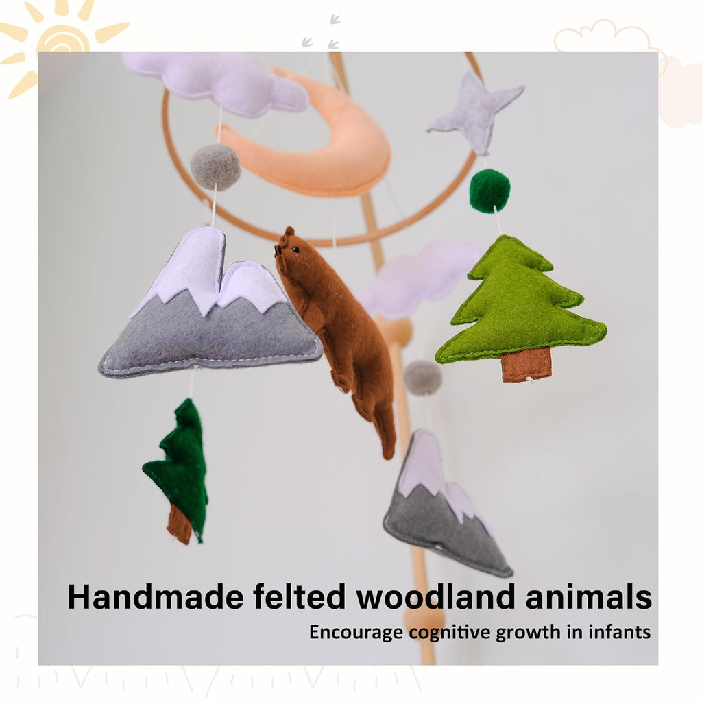 Woodland Baby Mobile, Woodland Mobile for Crib, Bear Crib Mobile for Boys, Nursery Mobile for Bassinet, Pack