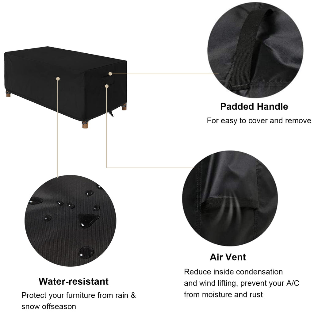 Patio Rectangular Fire Pit Cover Waterproof Outdoor Fireplace Covers Heavy Duty Rectangle Fire Table Firepit