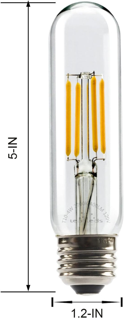 6 Pack Tubular Edison Bulb 40W Equivalent, E26 Base, 4W 2700K Non-Dimmable