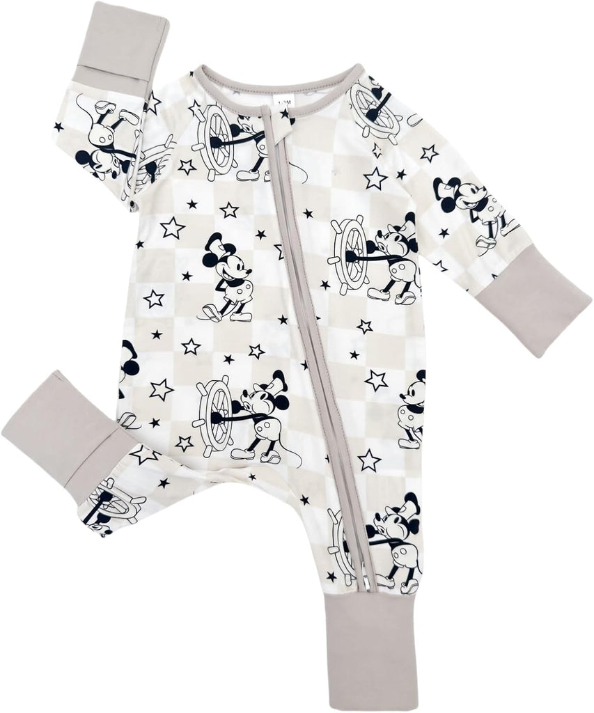 Bamboo Rayon Baby Pajamas, Zip Rompers for Boys and Girls