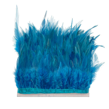 Turquoise 2Yard Rooster Hackle Feather Fringe Trim 4-6inch in Width for DIY Costume Sewing Craft Decor Dress