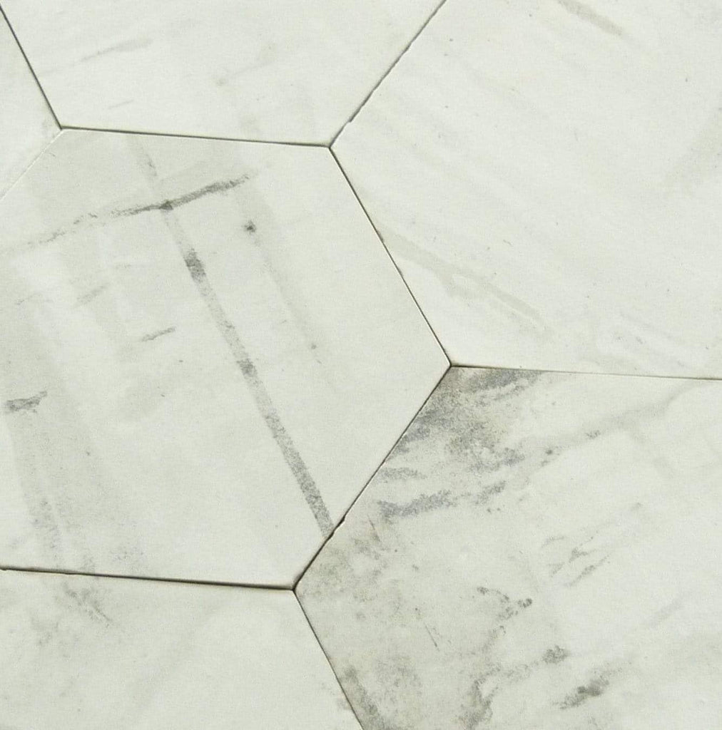 Oasis Tile Princeton Glaze Linen Fresh White Hexagon Porcelain Tile | Durable white matte hexagon porcelain for