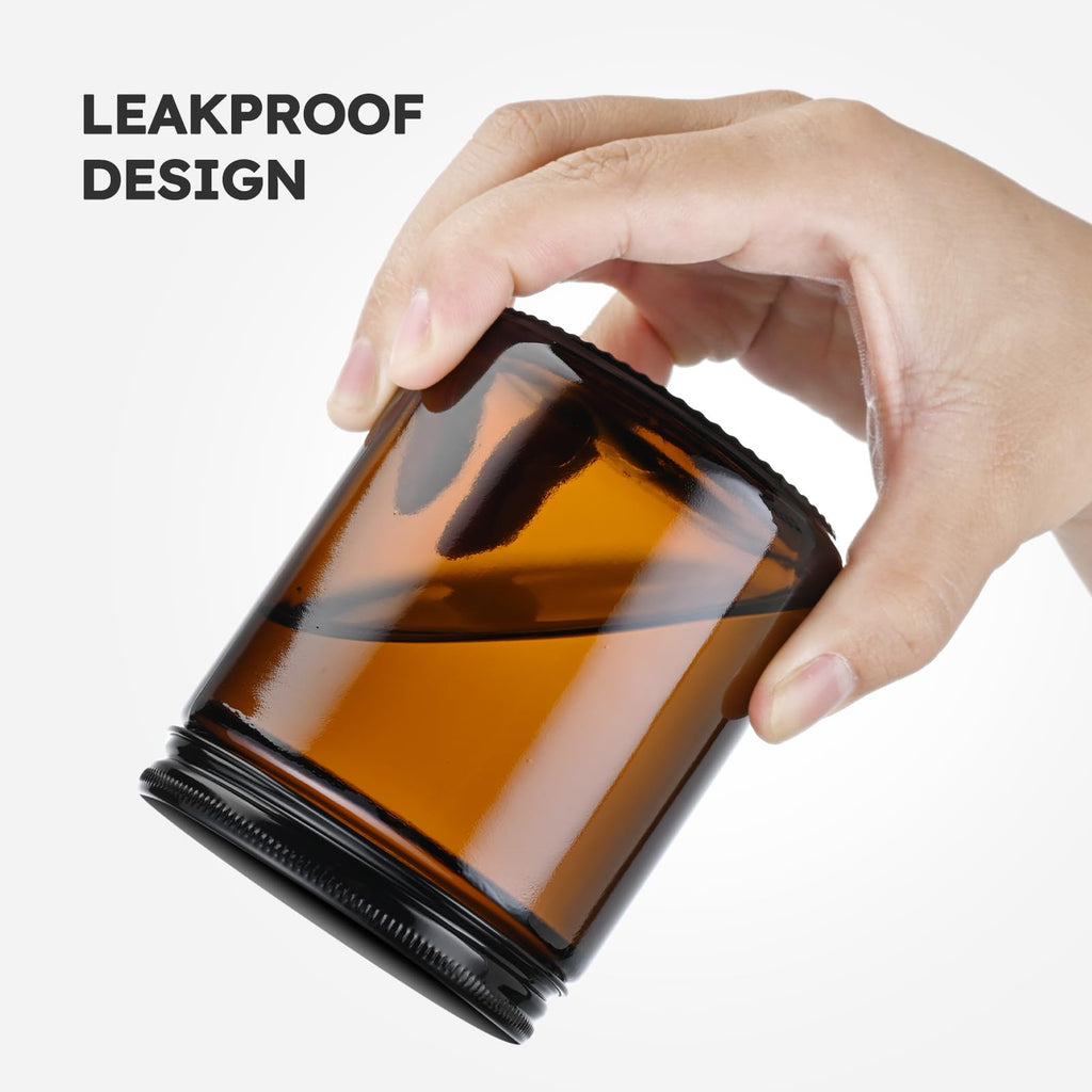 8oz Glass Jars with Lids, 30 Pcs Amber Candle Jars for Making Candles