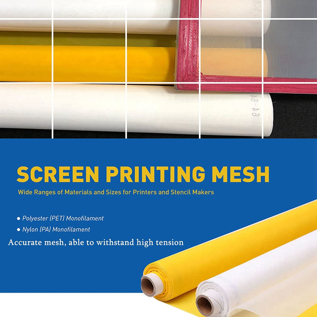 3 Yards 1.65 Meters Yellow Screen Printing Mesh Durable Silk Screen Printing Mesh Fabric High Tension Mesh Making Ink